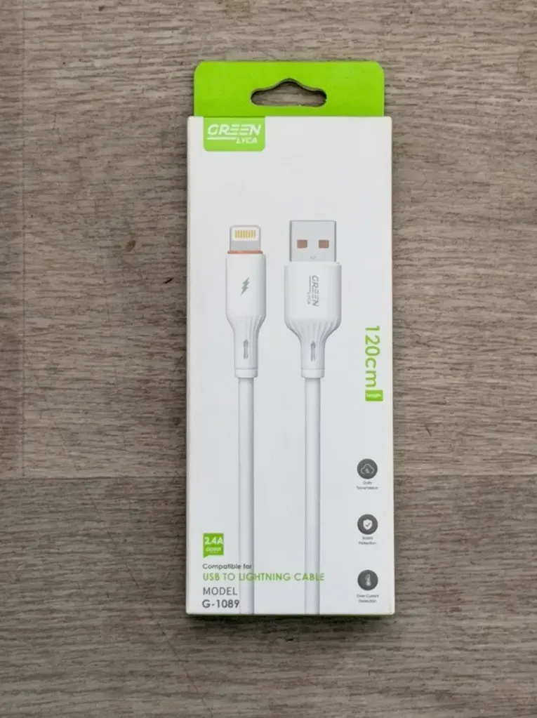 Green Cable Iphone Usb 1089