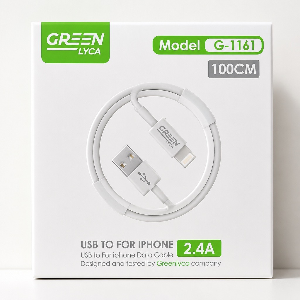 Green Cable Usb To Ligtning 1161