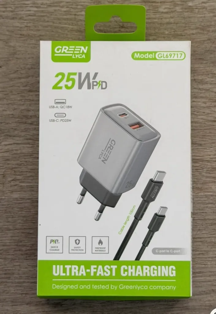 Green Chargeur Type C 25WPD GL69717