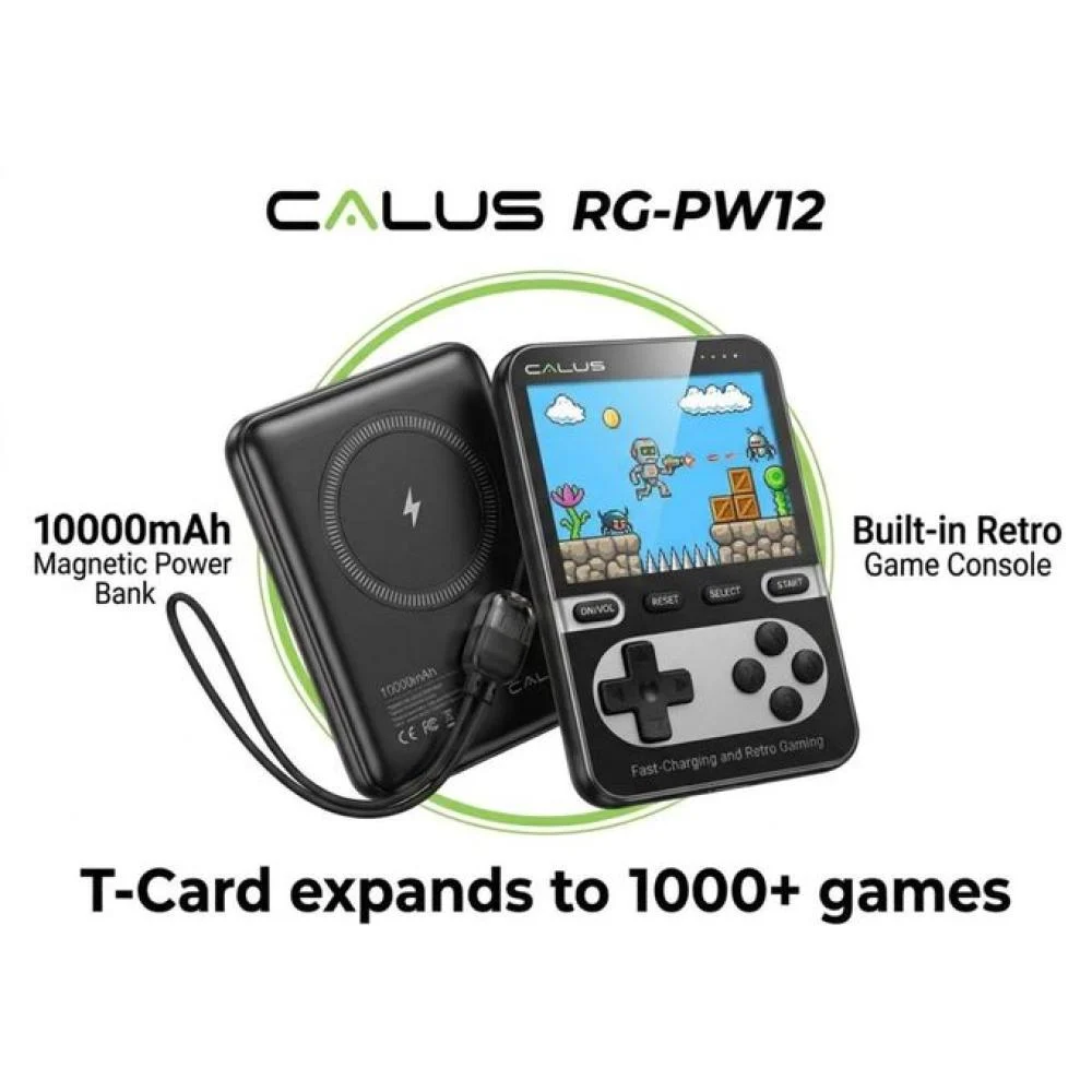 CALUS RG-PW12 2-in-1 Magnetic Power Bank 10000mAh with Portable Retro Game Console