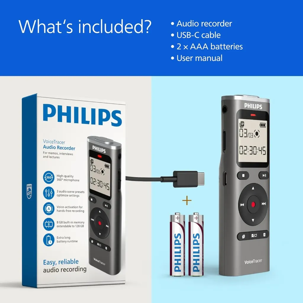 [1278] Philips DVT1170 VoiceTracer, Audio Recorder