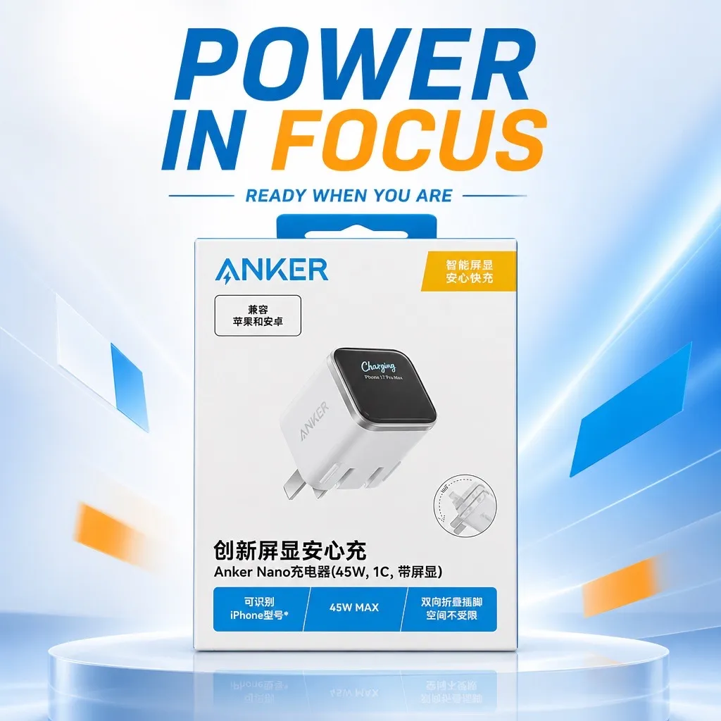 [1298] Anker 45W nano chargeur intelligent avec écran